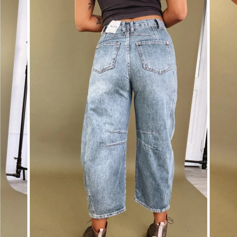 MID RISE BARREL JEANS - Picture 2 of 4